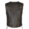 RIDERACT® Mens Biker Vest | Distressed Harley Leather Vest