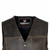 RIDERACT® Mens Biker Vest | Distressed Harley Leather Vest