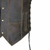 RIDERACT® Mens Biker Vest | Distressed Harley Leather Vest