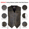RIDERACT® Mens Biker Vest | Distressed Harley Leather Vest