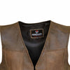 RIDERACT® Mens Motorcycle Vest | Distressed-Harley Leather Vest with Antique Clasp