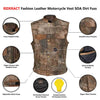 RIDERACT® Mens Leather Motorcycle Vest | SOA Dirt Fuss Biker Vest