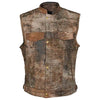 RIDERACT® Mens Leather Motorcycle Vest | SOA Dirt Fuss Biker Vest
