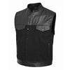 RIDERACT® Men's Motorcycle Vest | Denim Biker Vest K2 Black