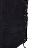 RIDERACT® Mens Leather Vest Black | Suede Triple Clasp Biker Vest