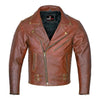 RIDERACT® Mens Leather Motorcycle Jacket | Brando Style Biker Jacket