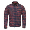 RIDERACT® Men’s Flannel Motorcycle Shirt | Reinforced Riding Shirt – Blue Red Check
