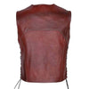 RIDERACT® Mens Leather Biker Vest | Vintage Vest - Harley Rustic Style