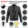 RIDERACT® Mens Leather Biker Jacket Brando Style Native Motorcycle Jacket