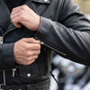 RIDERACT® Mens Leather Motorcycle Jacket | Brando Adjustable Moto Jacket