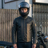 RIDERACT® Mens Leather Motorcycle Jacket  | Striper Biker Jacket