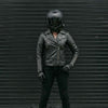 RIDERACT® Womens Leather Motorcycle Jacket | Black Brando Infinity Leather Biker Jacket