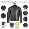 RIDERACT® Mens Leather Motorcycle Jacket  | Striper Biker Jacket