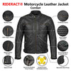 RIDERACT® Mens Motorbike Jacket Black | Combat Style Leather Motorcycle Jacket