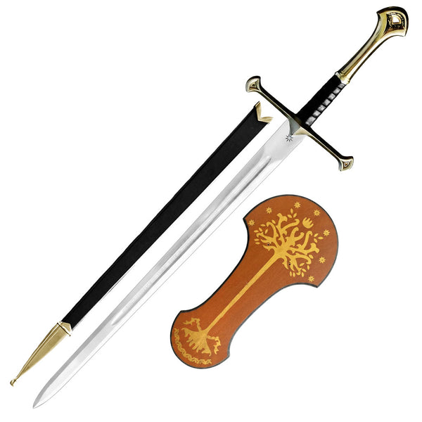 Handmade Anduril Narsil Sword with Scabbard & Wall Mount SWD072BLK