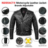 RIDERACT® Mens Leather Motorcycle Jacket | Brando Adjustable Moto Jacket