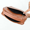 Leather Messenger Bag Tan ZipZap Leather Handbag