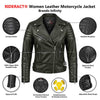 RIDERACT® Womens Leather Motorcycle Jacket | Black Brando Infinity Leather Biker Jacket