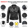 RIDERACT® Womens Moto Jacket | Black Brando Native Leather Biker Jacket