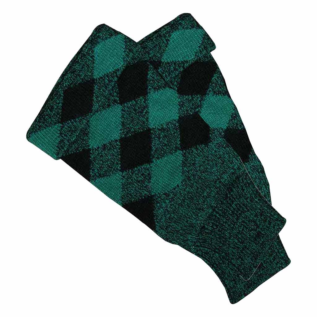 Scottish Kilt Hose Top Diced Green & Black
