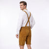 Classic Men's Bavarian Shirt White Buttoned Collar Oktoberfest Shirt with Embroidery