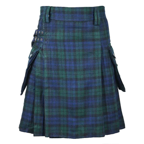 Utility Tartan Kilt Black Watch with Cargo Pockets