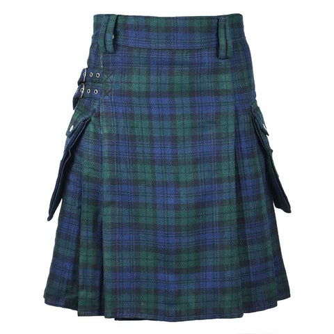 Utility Tartan Kilt Black Watch with Cargo Pockets