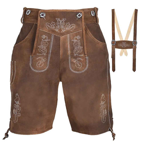 Men's Authentic Suede Lederhosen Antiqued 