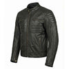 RIDERACT® Mens Motorbike Jacket Black | Combat Style Leather Motorcycle Jacket