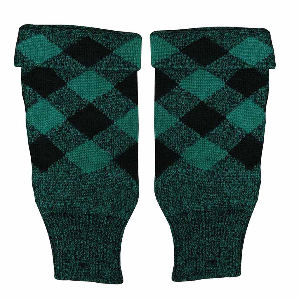 Scottish Kilt Hose Top Diced Green & Black