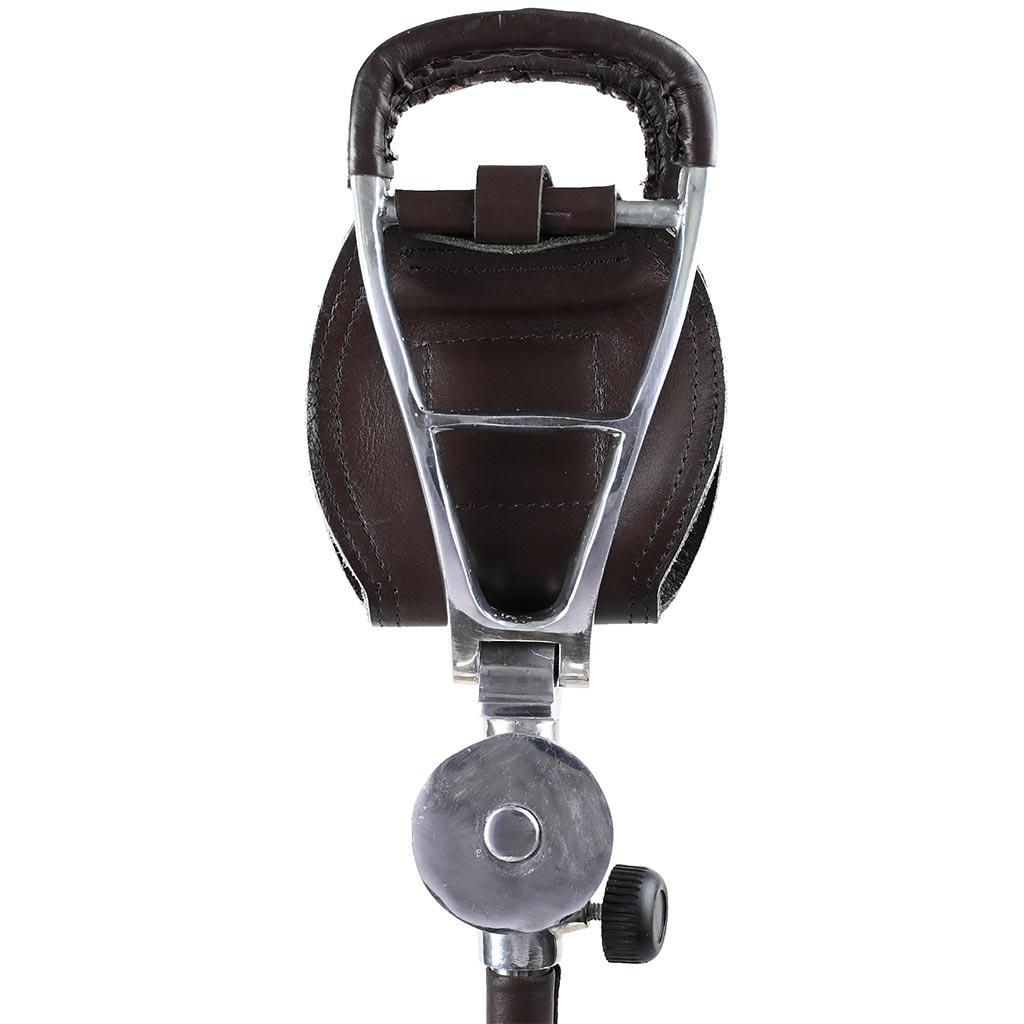 Outdoor Walking Stick with Seat Leather Moon Coffee Brown