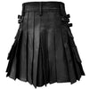 Customized Utility Leather Kilt Black with Sporran