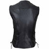 RIDERACT® Women Leather Motorcycle Vest Patsy Adjustable