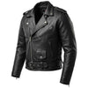 RIDERACT® Mens Leather Motorcycle Jacket | Brando Adjustable Moto Jacket