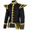 Highlander Military Doublet Jacket Scottish Drummer Bagpiper Jacket Black