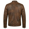 RIDERACT® Mens Leather Motorcycle Jacket | Cafe Racer Biker Jacket
