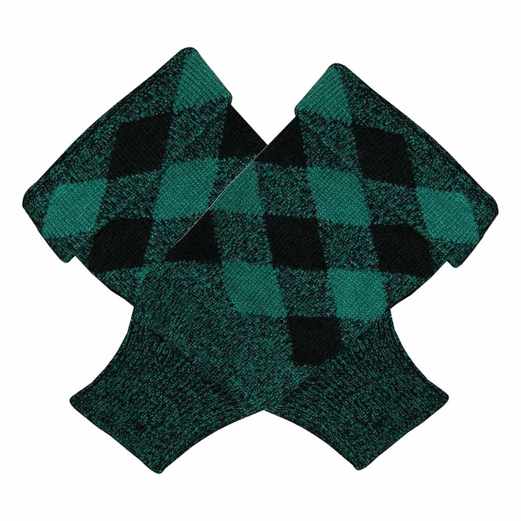 Scottish Kilt Hose Top Diced Green & Black