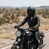 RIDERACT® Womens Leather Motorcycle Jacket | Black Brando Infinity Leather Biker Jacket