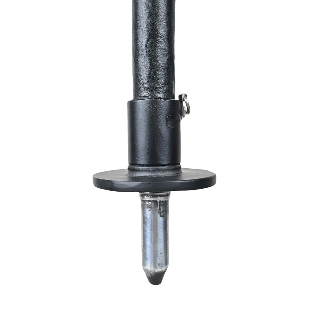 Outdoor Walking Stick with Seat Spectator Adjustable Leather Shooting Stick Black