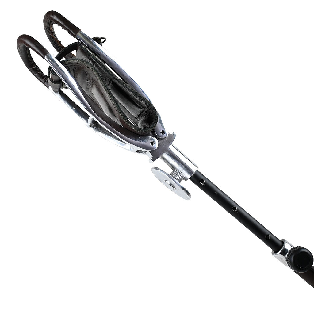 Outdoor Walking Stick with Seat Leather Moon Coffee Brown