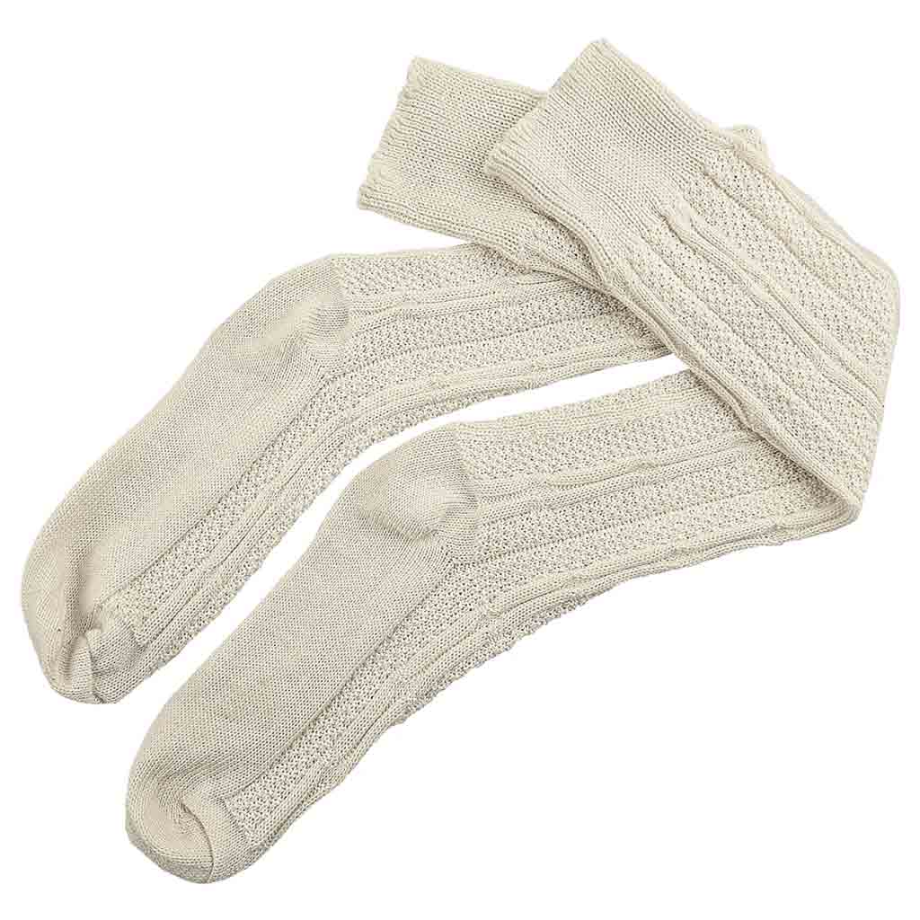 Traditional Bavarian Socks Classic Ivory White Oktoberfest Socks