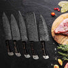 Handmade Steel Damascus Kitchen Knife Set Black Handles AMK051BLK