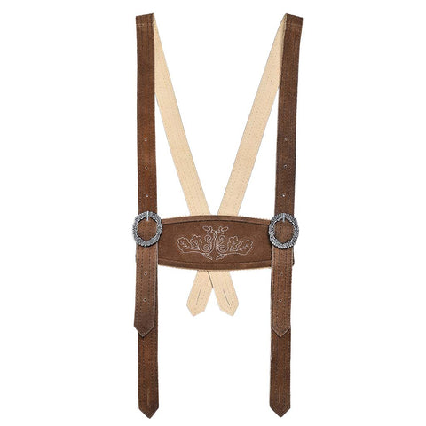 Suede Leather Short Lederhosen Suspenders Set 