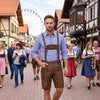 Men's Oktoberfest Costume Authentic Leather Short Lederhosen 