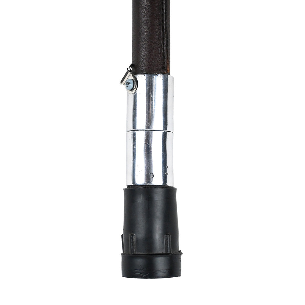 Outdoor Walking Stick with Seat Leather Moon Coffee Brown