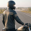 RIDERACT® Mens Leather Motorcycle Jacket  | Striper Biker Jacket