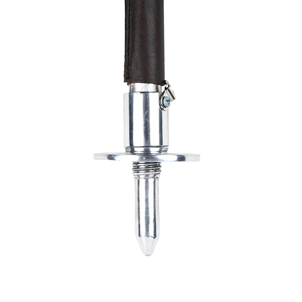 Outdoor Walking Stick with Seat Leather Moon Coffee Brown
