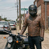 RIDERACT® Mens Leather Motorcycle Jacket | Cafe Racer Biker Jacket
