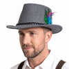Traditional Oktoberfest Hat – Grey Countryman Wool Fedora Hat