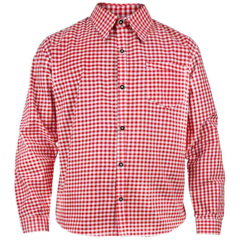 Bavarian Men Shirt Checked Red Berry